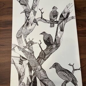 Urban Outfitters Black and White Bird Wall Art